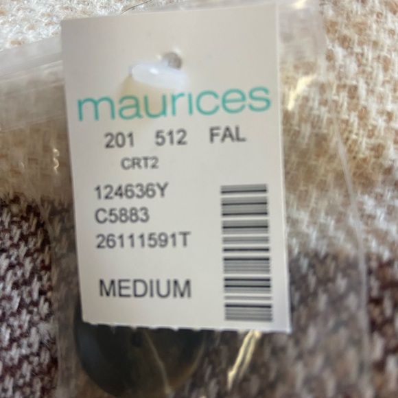 NWT Maurice’s Sz M Blend of Brown & Cream Tones Plaid Women’s Jacket - Picture 7 of 12